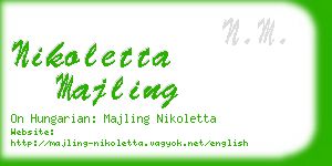 nikoletta majling business card